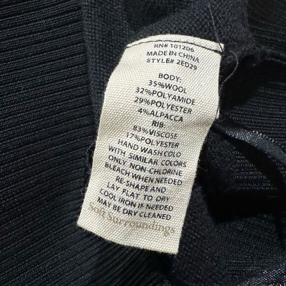 Soft Surroundings Wool Alpaca Black V Neck Sweater Women’s XS - Picture 3 of 3